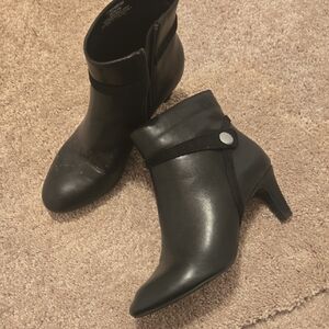 Impo Black Ankle Booties with Button Detail